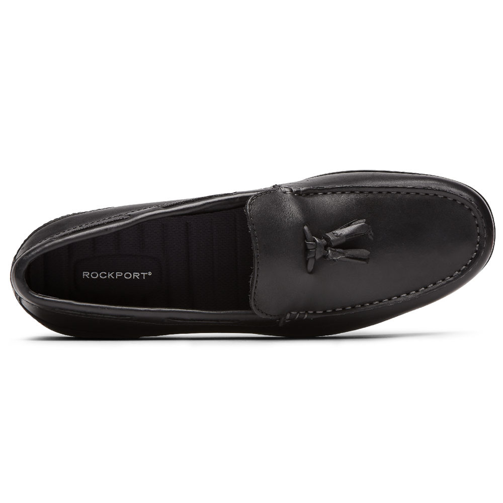 Rockport Loafers For Mens Black - Malcom Tassel - YL7493085